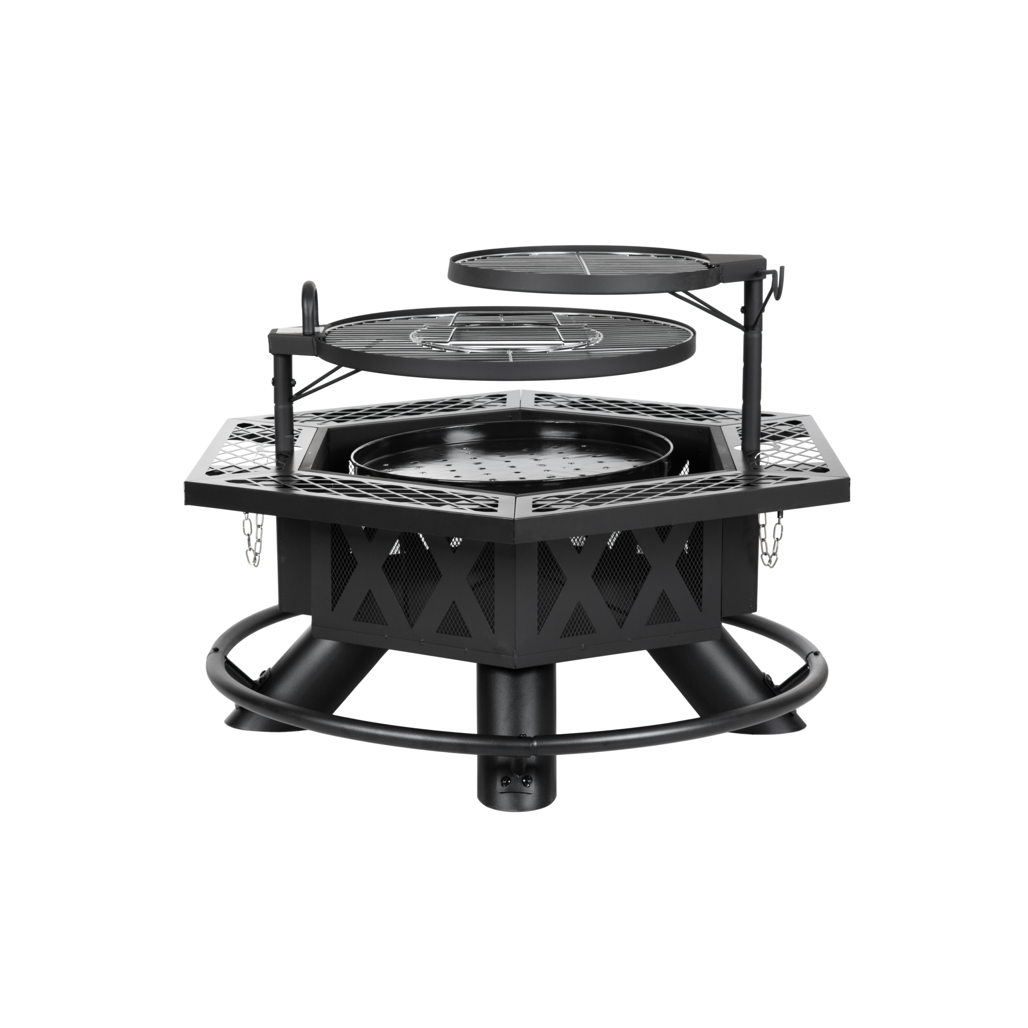 Heatmaxx Hexagon Ranch Fire Pit - 37.4in. Diameter, Wood Burning, Heat-Resistant Steel, Rustproof Coating, Model# SRFP22403